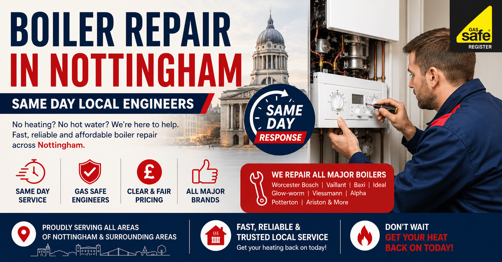 Boiler Repair in Nottingham – Same Day Local Engineers