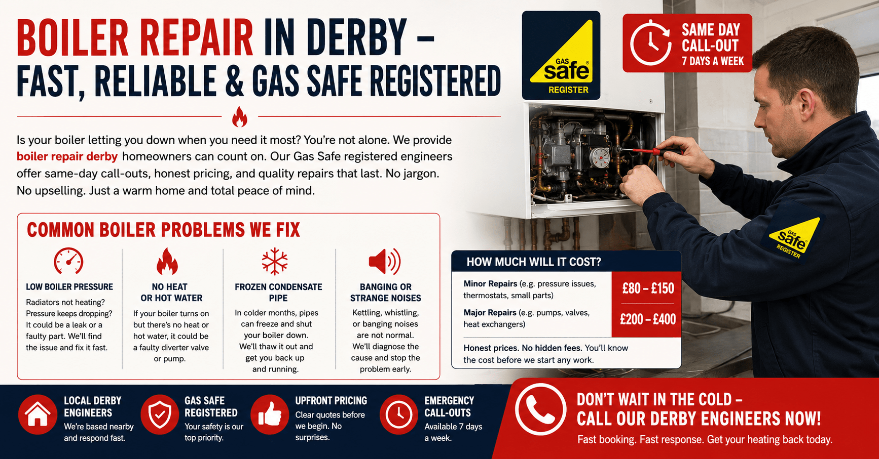Boiler Repair in Derby – Fast, Reliable & Gas Safe Registered